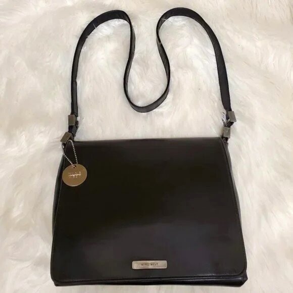 Nine West Handbags - Vintage Nine West Women's Black Leather Cross-Body Bag